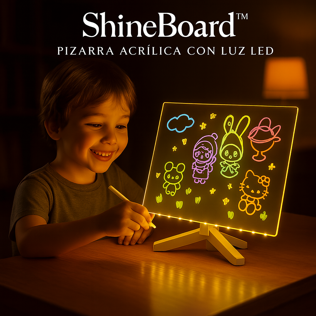 ShineBoard™ Pizarra Acrílica con Luz LED 30x20cm