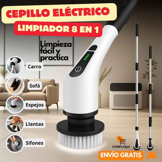 CEPILLO DE LIMPIEZA ELÉCTRICO GIRATORIO 8 EN 1