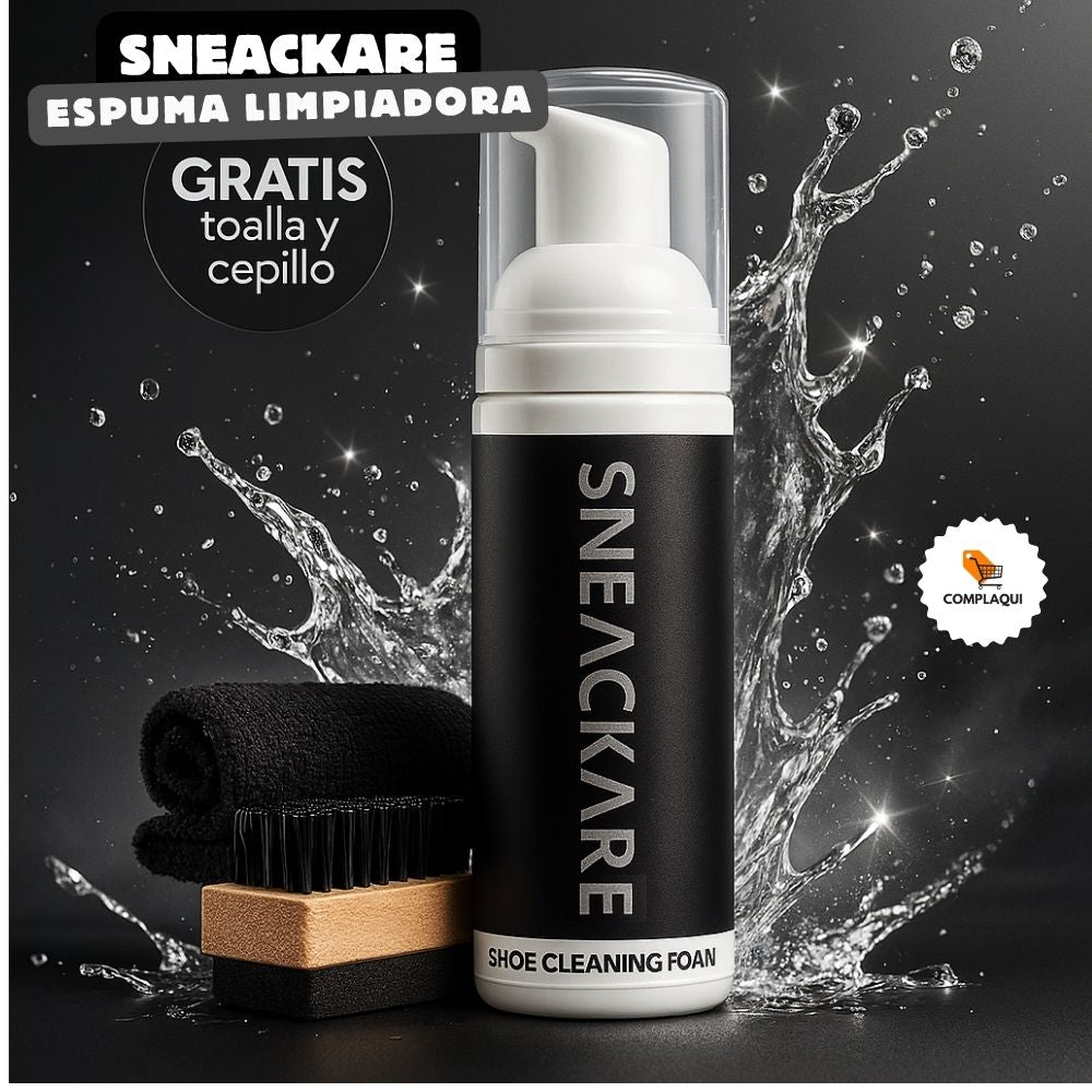 SNEACKARE Espuma Limpiadora, GRATIS CEPILLO Y TOALLA
