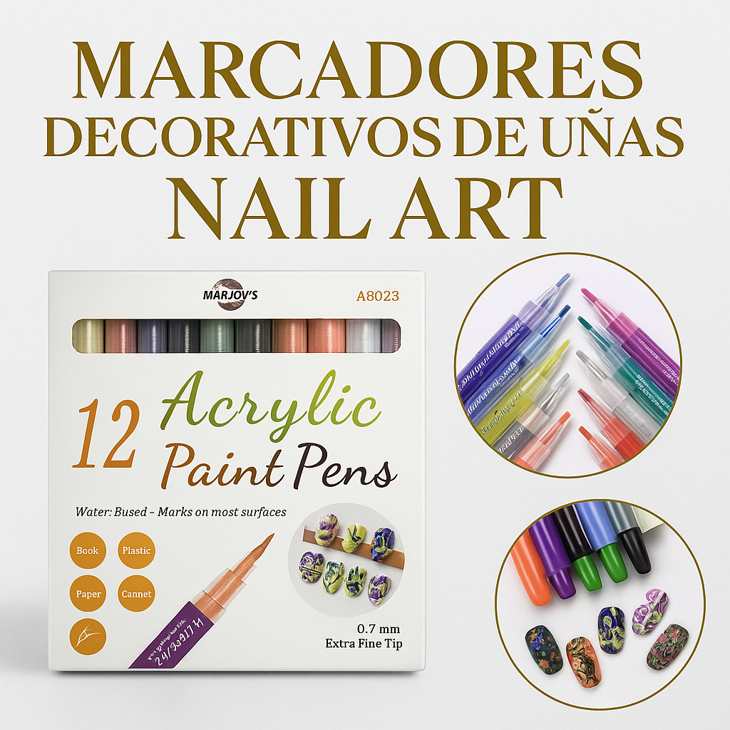 Acrylic™ - Set de 12 marcadores acrílicos para decorar uñas