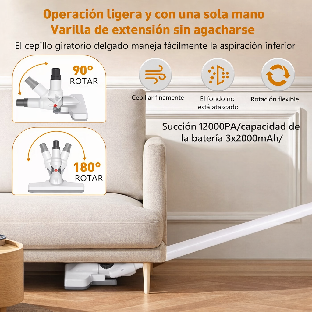 ASPIRADORA INALÁMBRICA CON CARGA USB 3 EN 1