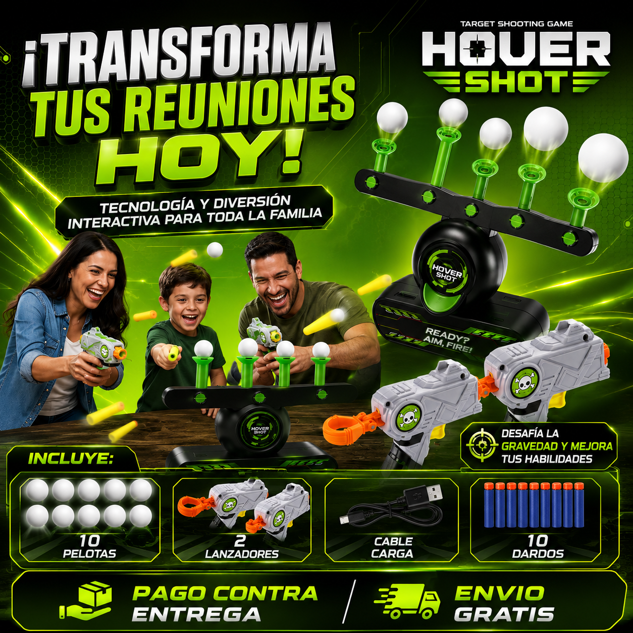 LANZADOR HOVER SHOT (Pelotas flotantes que desafían la gravedad)