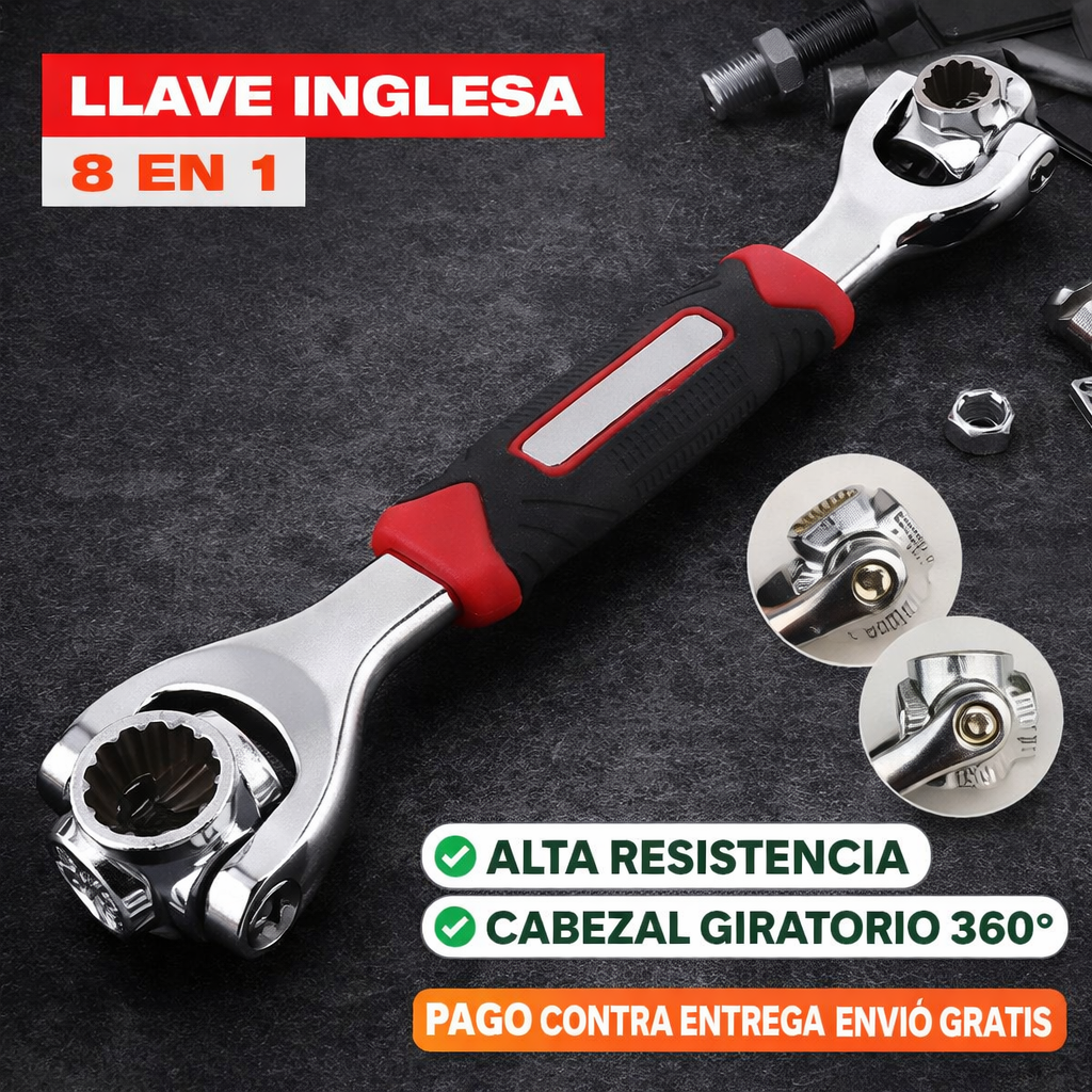 LLAVE INGLESA MULTIFUNCIONAL 8 EN 1