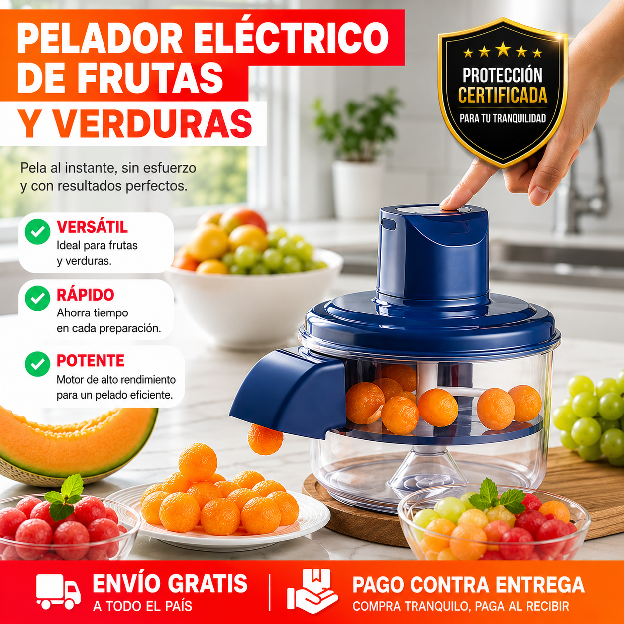 PELADOR ELÉCTRICO DE FRUTAS Y VERDURAS