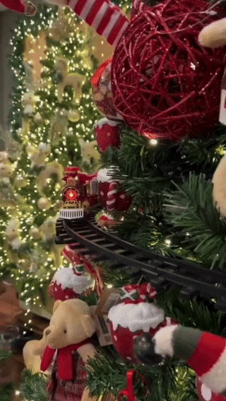 TREN NAVIDEÑO ELÉCTRICO + LUCES + HUMO Y SONIDO