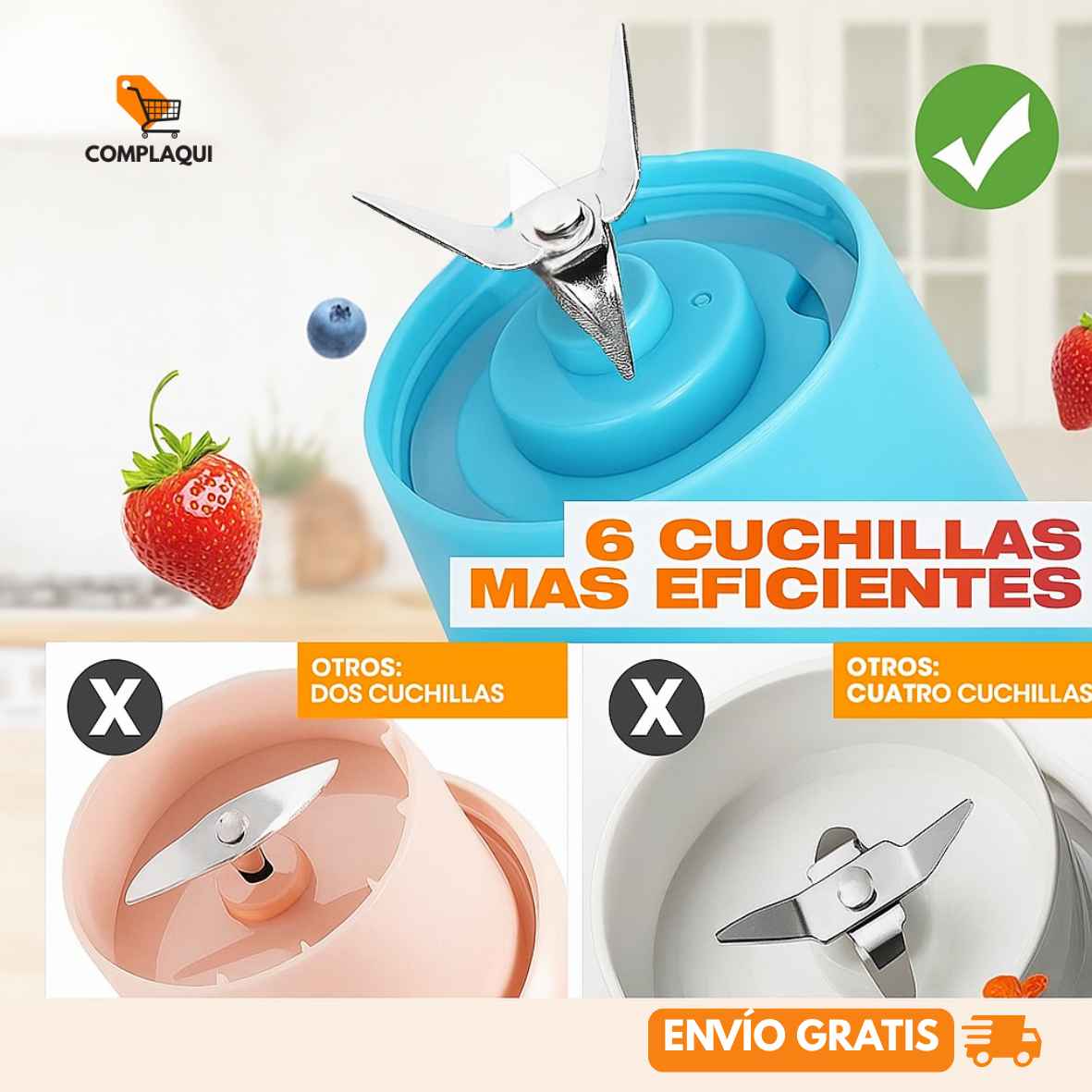 LICUADORA PORTÁTIL RECARGABLE