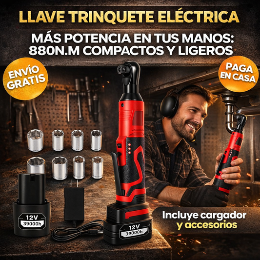 LLAVE TRINQUETE UNIVERSAL ELÉCTRICA RECARGABLE